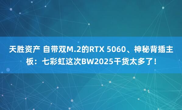 天胜资产 自带双M.2的RTX 5060、神秘背插主板：七彩虹这次BW2025干货太多了！
